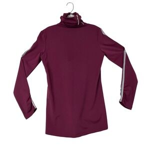 SwingDish Burgundy Mock Neck Long Sleeve Performance Top (S) Activewear